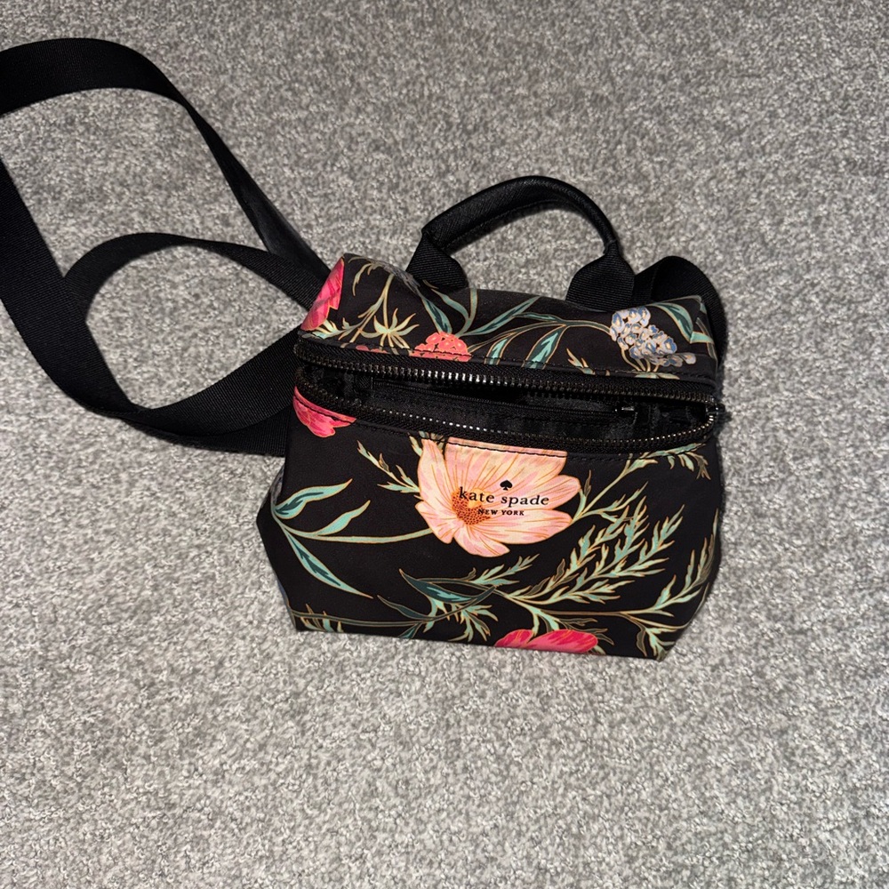 Kate Spade Black and Pink Floral Backpack